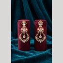 JCM Premium Polki Kundan Stone Designer Dangler Earrings for Women