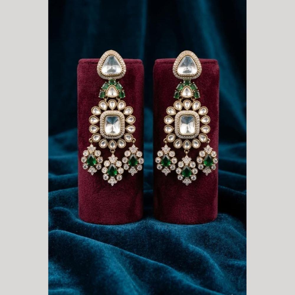 JCM Premium Pota Stone And Austrian Stone Designer Dangler Earrings for Women