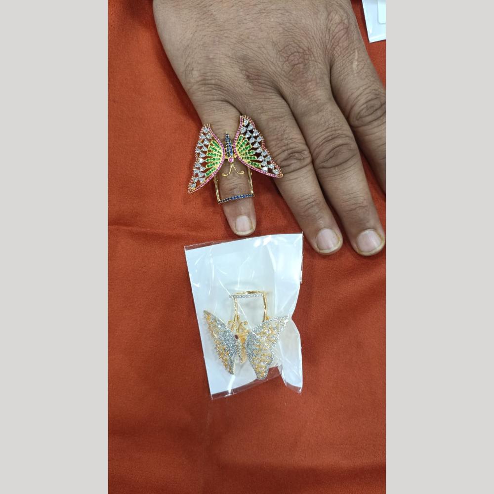 JCM Heritage American Daimond And Austrian Stone Butterfly Finger Ring 
