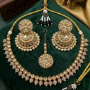 JCM Luxury Polki Kundan Stone & Beads Necklace Set for Women
