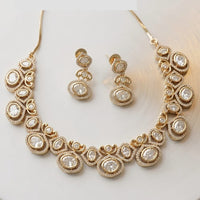 JCM Luxury Polki Kundan Stone Necklace Set for Women