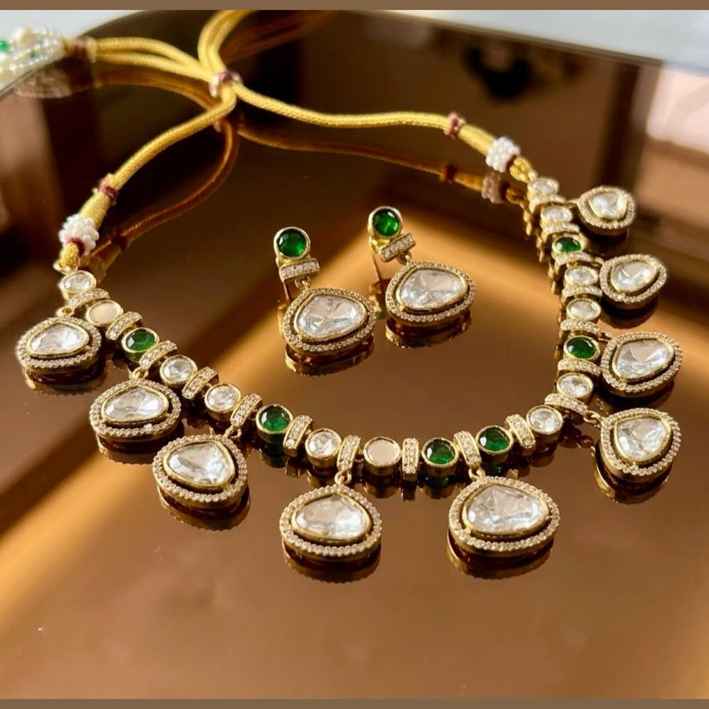 JCM Luxury Polki Kundan Stone Necklace Set for Women
