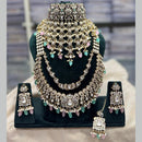 JCM Designer Polki Kundan Pearl And Beads Double Necklace Set