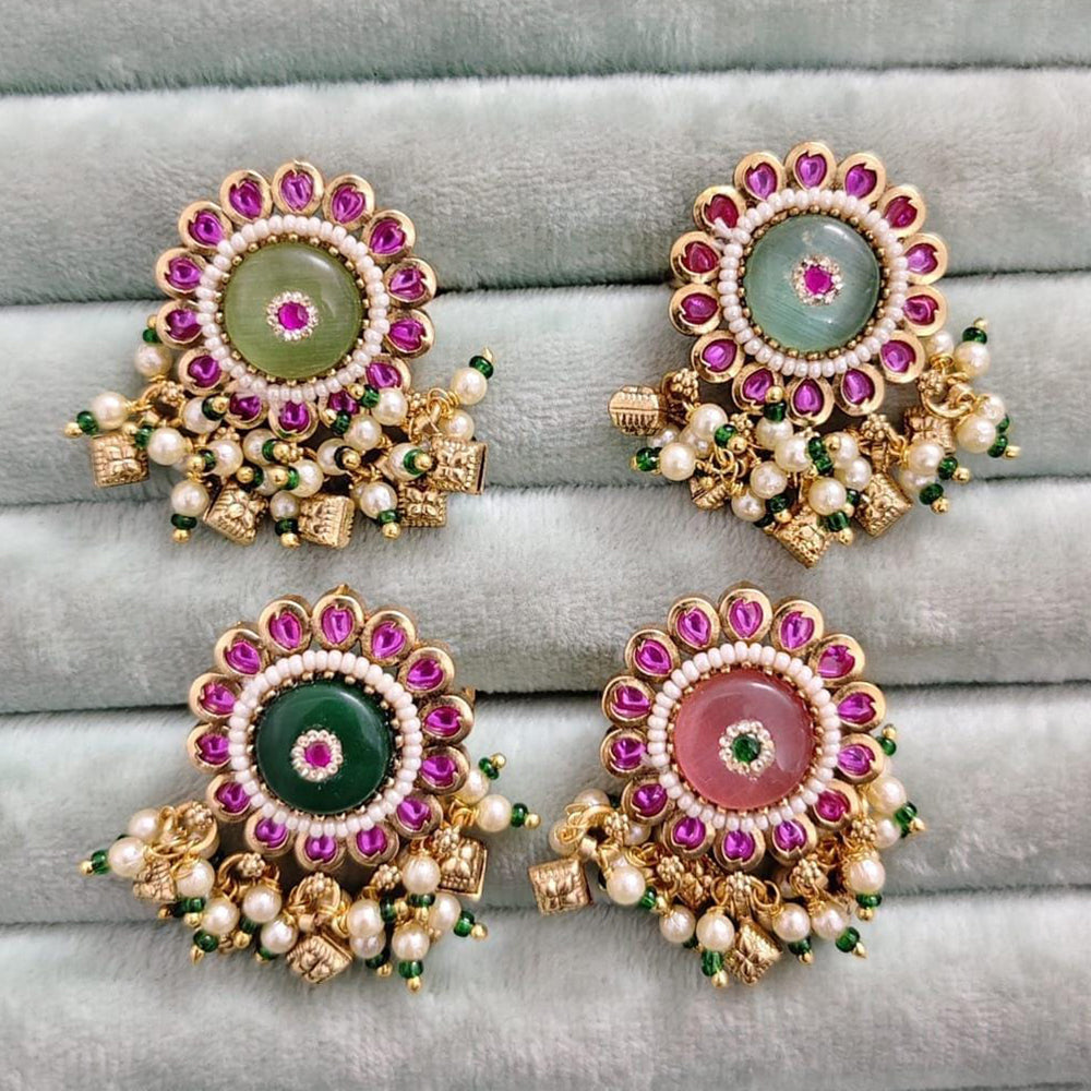 JCM Classic Royal Look Pota Stone And Pearl Ring