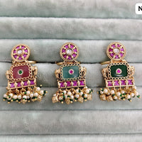 JCM Classic Royal Look Pota Stone And Pearl Ring