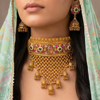 JCM Exquisite Pota Stone And Pearl Choker Necklace Set