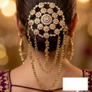 JCM Kundan Stone And Pearl Statement Hair Accessories 