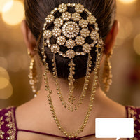 JCM Kundan Stone And Pearl Statement Hair Accessories 