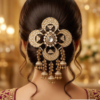 JCM Kundan Stone And Pearl Statement Hair Accessories 