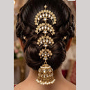 JCM Kundan Stone And Pearl Statement Hair Accessories