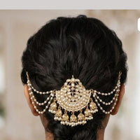 JCM Kundan Stone And Pearl Statement Hair Accessories