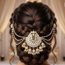 JCM Kundan Stone And Pearl Statement Hair Accessories