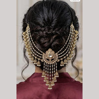 JCM Kundan Stone And Pearl Statement Hair Accessories