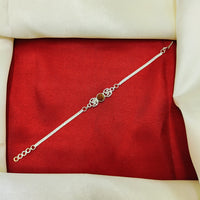 JCM Silver Tone Designer Work Rakhi  