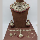 JCM Ethnic Glam Kundan Stone Beads And Pearl Semi-Bridal Jewelry Set