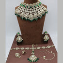 JCM Ethnic Glam Kundan Stone Beads And Pearl Semi-Bridal Jewelry Set