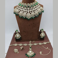 JCM Ethnic Glam Kundan Stone Beads And Pearl Semi-Bridal Jewelry Set