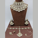 JCM Ethnic Glam Kundan Stone Beads And Pearl Semi-Bridal Jewelry Set