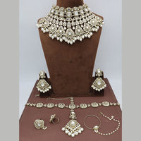 JCM Ethnic Glam Kundan Stone Beads And Pearl Semi-Bridal Jewelry Set