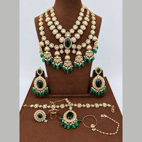 JCM Ethnic Glam Kundan Stone Beads And Pearl Semi-Bridal Jewelry Set