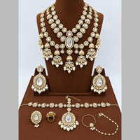 JCM Ethnic Glam Kundan Stone Beads And Pearl Semi-Bridal Jewelry Set