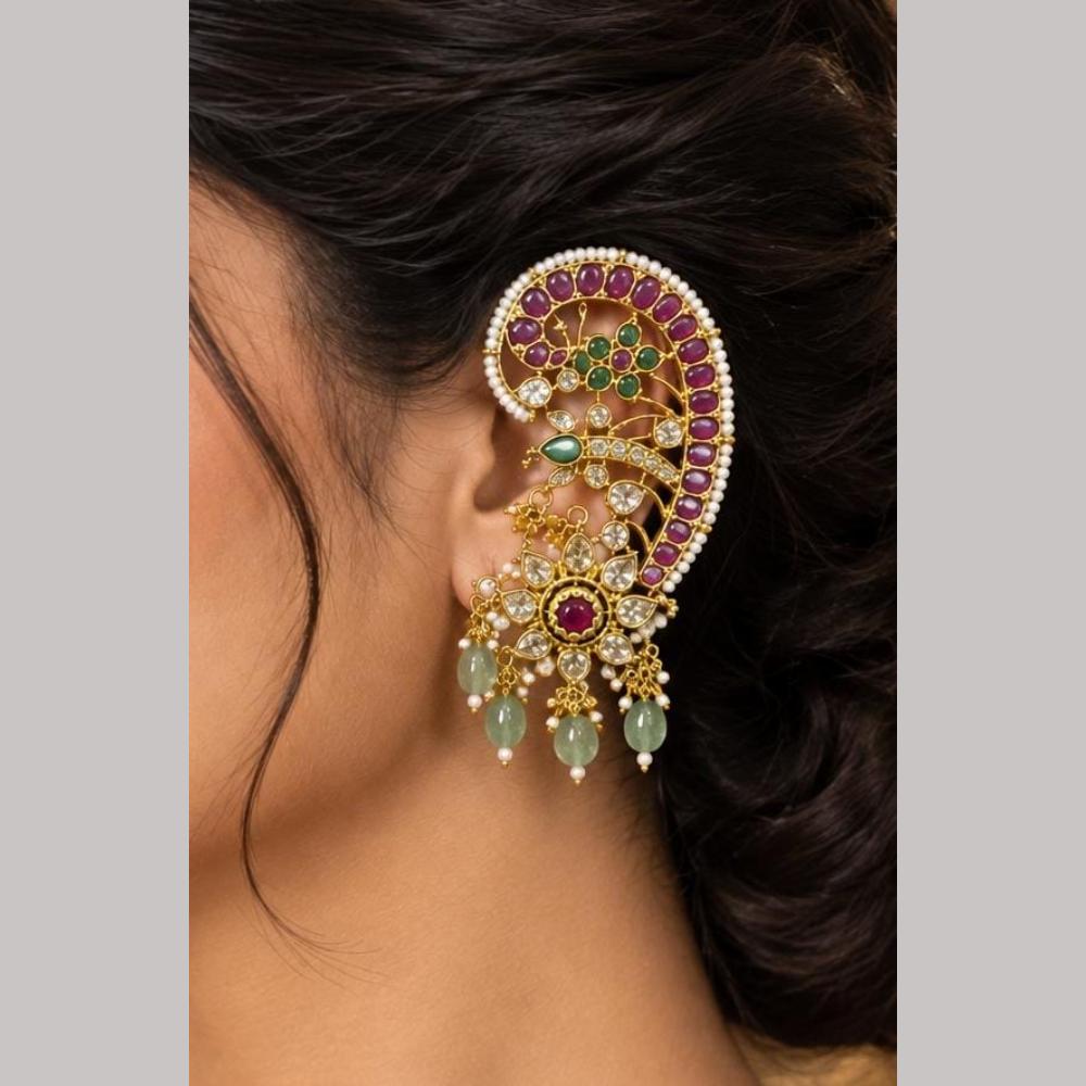 JCM Pota Stone And Beads Glamorous Earcuff Earrings