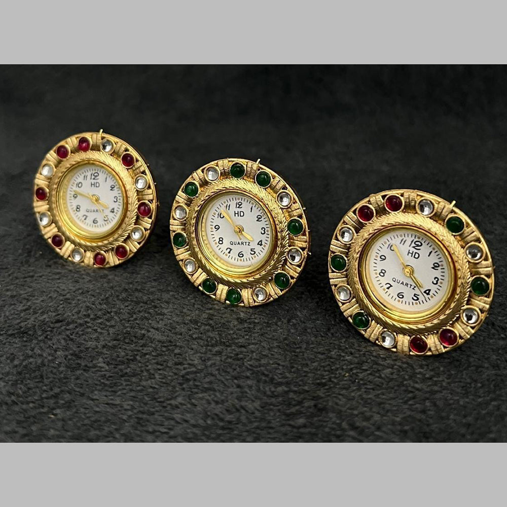 Jcm Borivali Gold Plated Austrian Stone Watch Ring