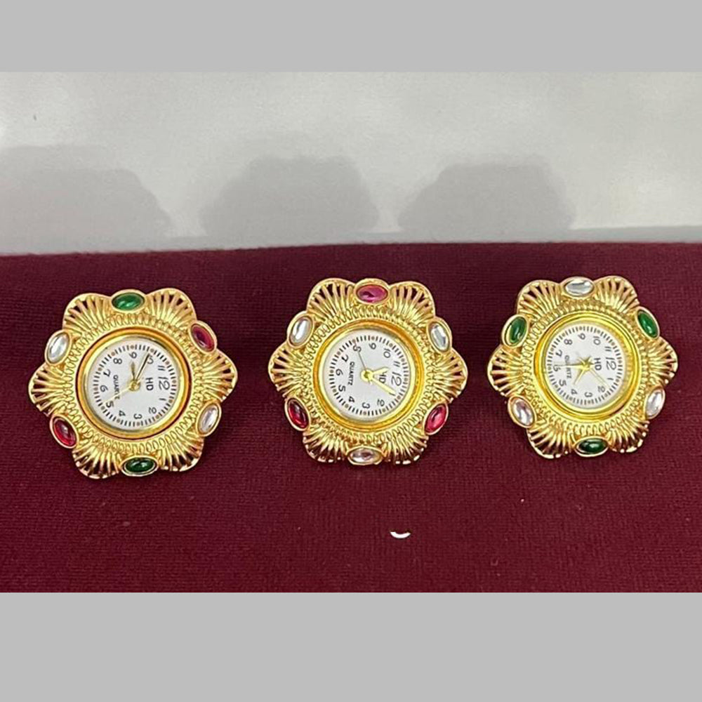 Jcm Borivali Gold Plated Austrian Stone Watch Ring