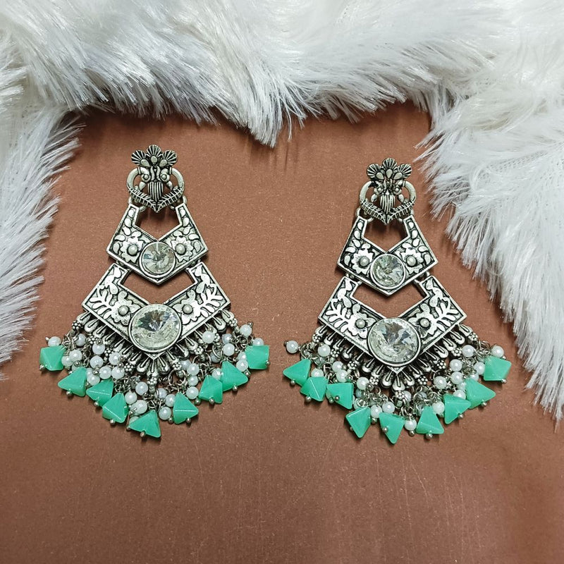 Darshana Jewels Crystal Stone Silver Plated Dangler Earrings