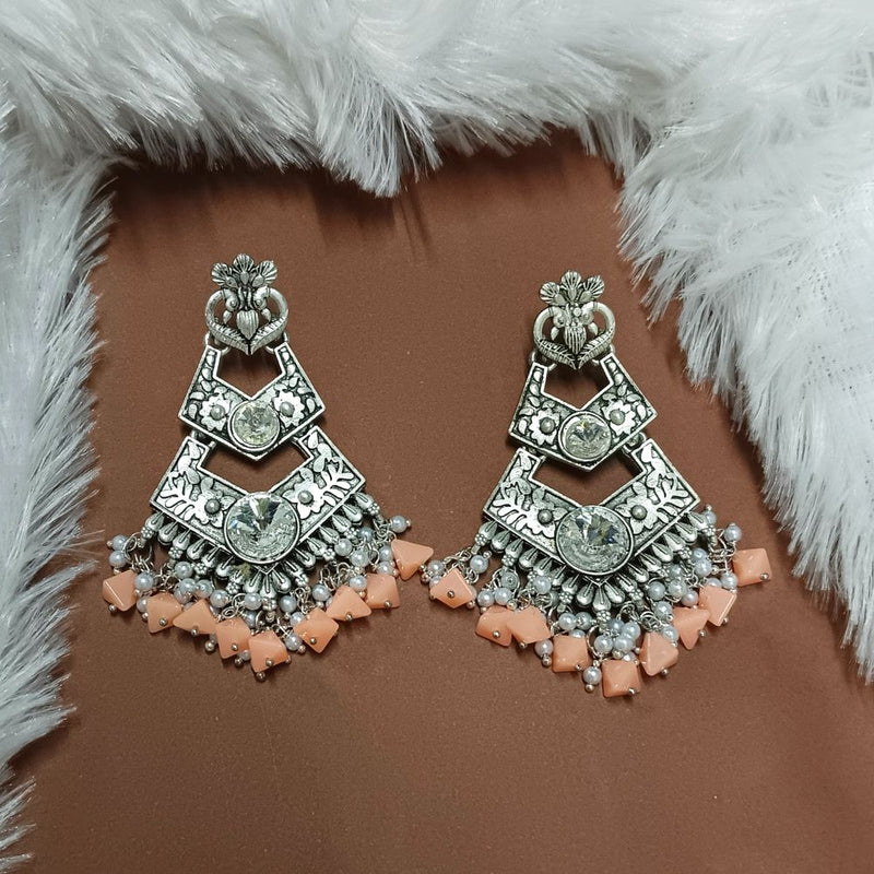 Darshana Jewels Crystal Stone Silver Plated Dangler Earrings