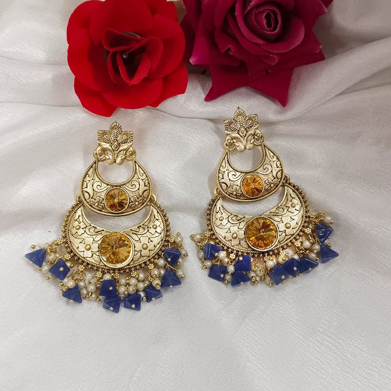 Darshana Jewels Crystal Stone Gold Plated Dangler Earrings