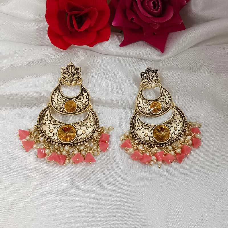 Darshana Jewels Crystal Stone Gold Plated Dangler Earrings