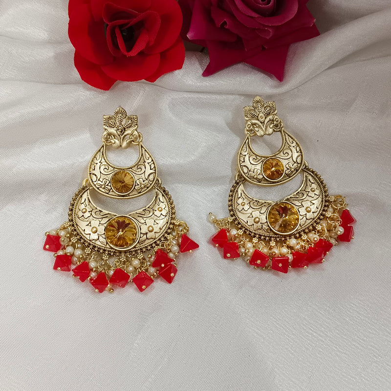 Darshana Jewels Crystal Stone Gold Plated Dangler Earrings