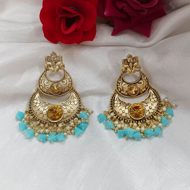 Darshana Jewels Crystal Stone Gold Plated Dangler Earrings