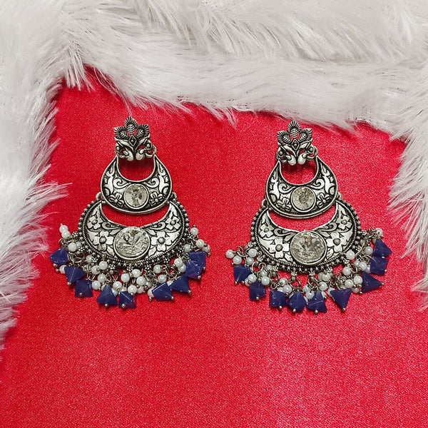 Darshana Jewels Crystal Stone Silver Plated Dangler Earrings