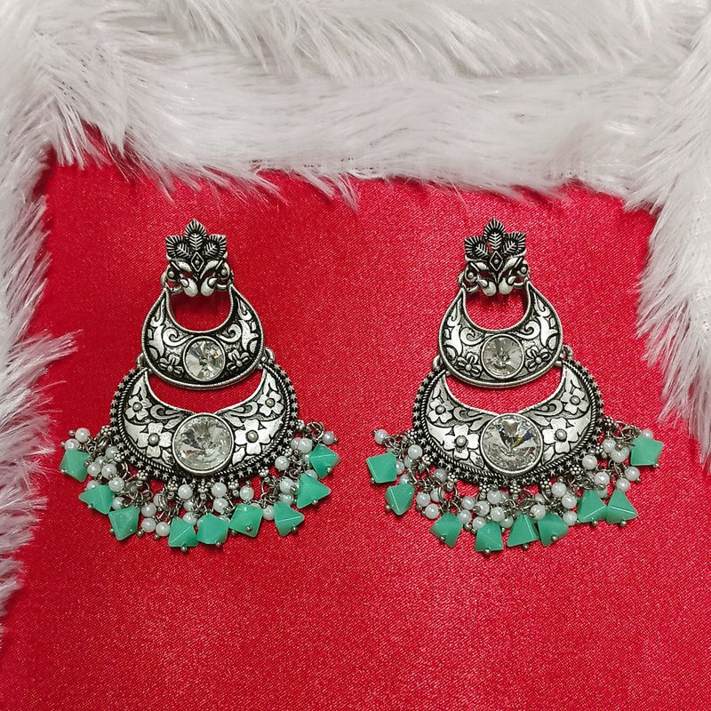 Darshana Jewels Crystal Stone Silver Plated Dangler Earrings