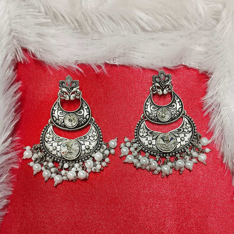 Darshana Jewels Oxidised Plated Crystal Stone Dangler Earrings