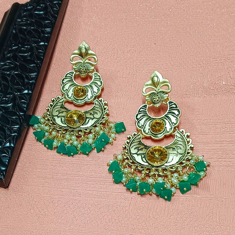 Darshana Jewels Crystal Stone Gold Plated Dangler Earrings