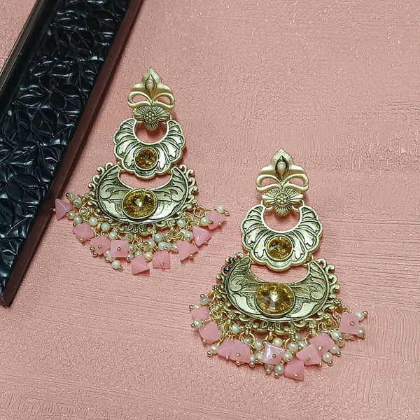 Darshana Jewels Crystal Stone Gold Plated Dangler Earrings