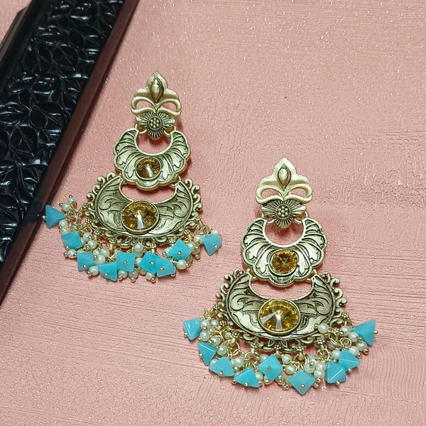 Darshana Jewels Crystal Stone Gold Plated Dangler Earrings