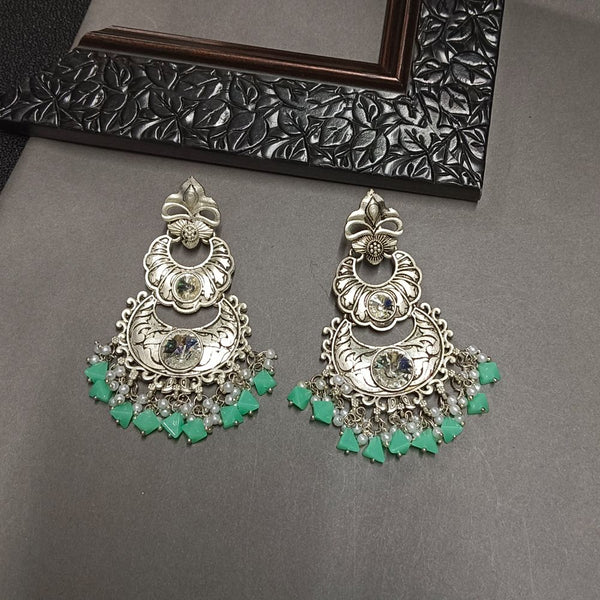 Darshana Jewels Crystal Stone Silver Plated Dangler Earrings