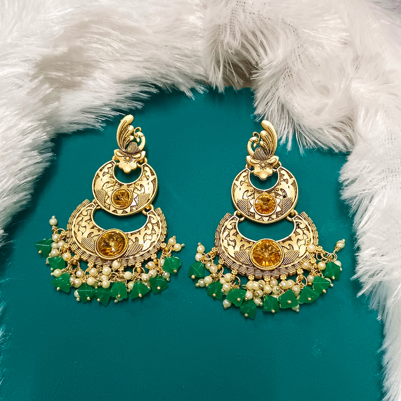 Darshana Jewels Crystal Stone Gold Plated Dangler Earrings