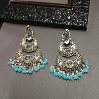 Darshana Jewels Oxidised Plated Crystal Stone Dangler Earrings