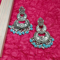 Darshana Jewels Oxidised Plated Crystal Stone Dangler Earrings