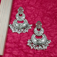 Darshana Jewels Oxidised Plated Crystal Stone Dangler Earrings