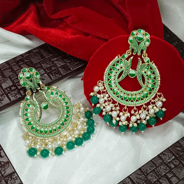 Darshana Jewels Meenaakri & Beads Gold Plated Dangler Earrings