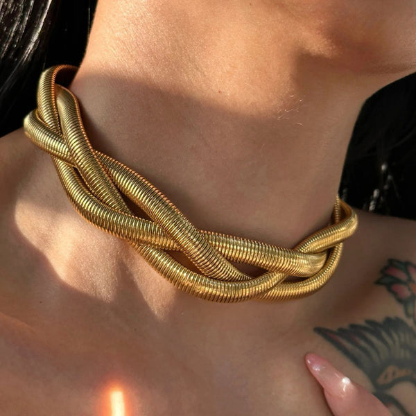 JewelTreeTz  Gold Plated Western Choker Necklace