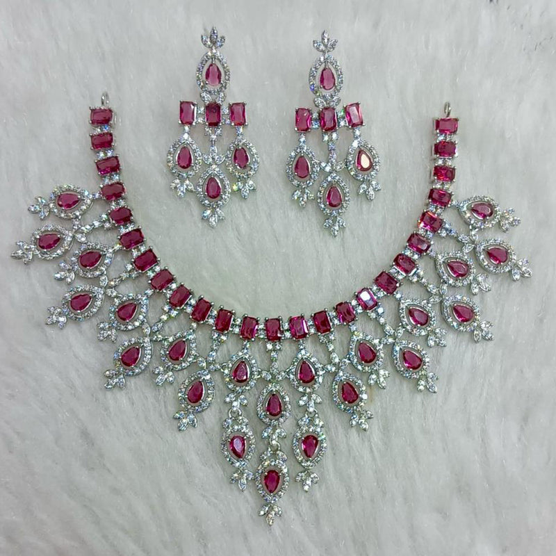 JewelTreeTz  Silver Plated AD Necklace Set