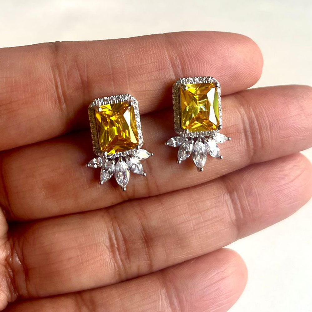 Jewel Treatzz Elegant American Diamond Designer Stud Earrings for Women