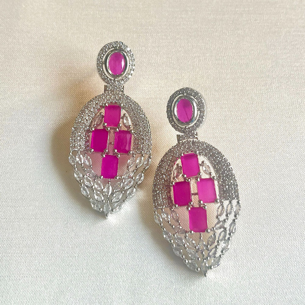 Jewel Treatzz Graceful American Diamond Designer Dangler Earrings for Women